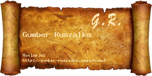 Gumber Ruszalka névjegykártya